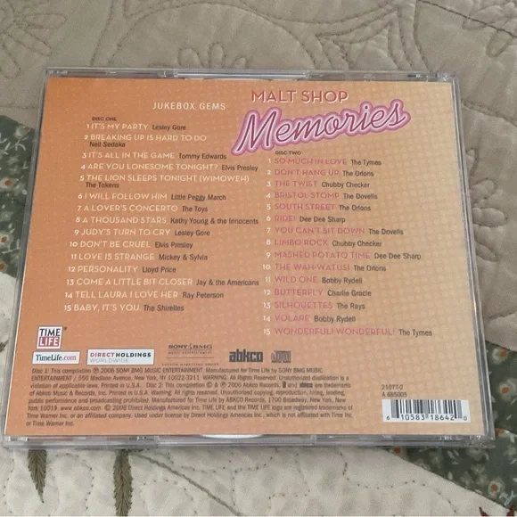 TIME LIFE, SUPERSET MALT SHOP MEMORIES 8 CD'S 240 TRACT SONGS